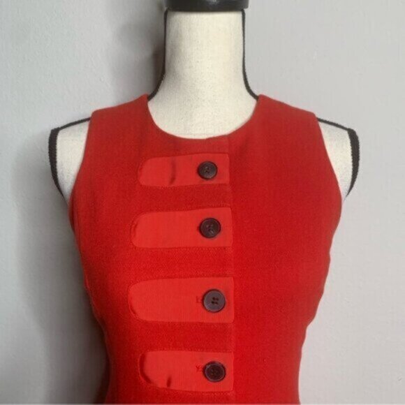 J. McLaughlin Orange Sleeveless Vintage Button Sheath Dress - Picture 7 of 14